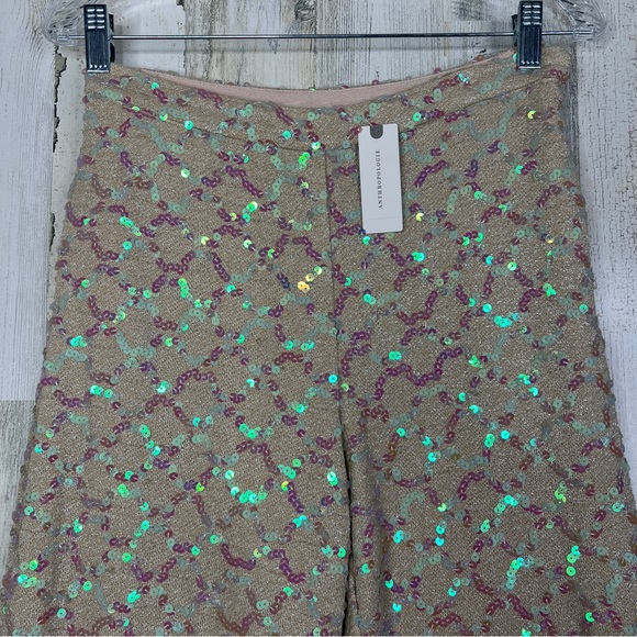 NEW! Anthropologie Sequin Showstopper Wide‎ Leg Pants - Picture 3 of 17